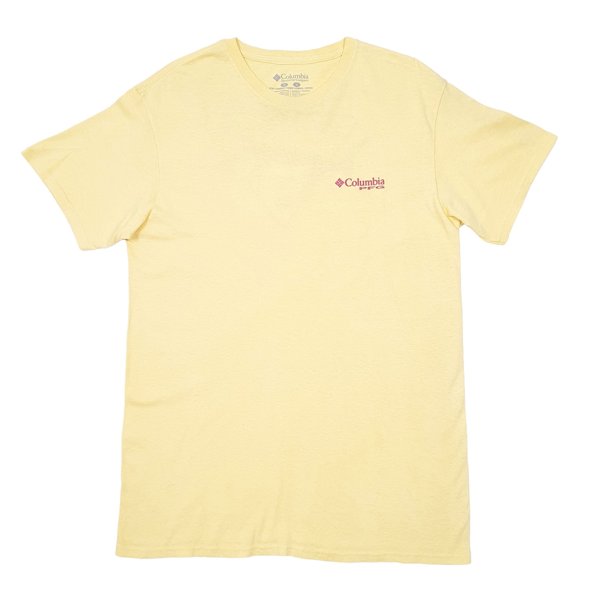 Mens Yellow Columbia Sportswear Performance Fishing Gear PFG Short Sleeve T Shirt