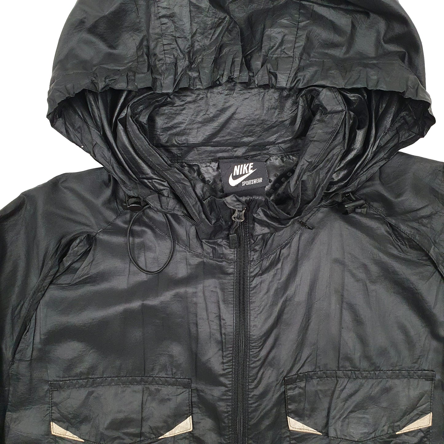 Mens Black Nike Super Lightweight Anorak Rain Coat Coat