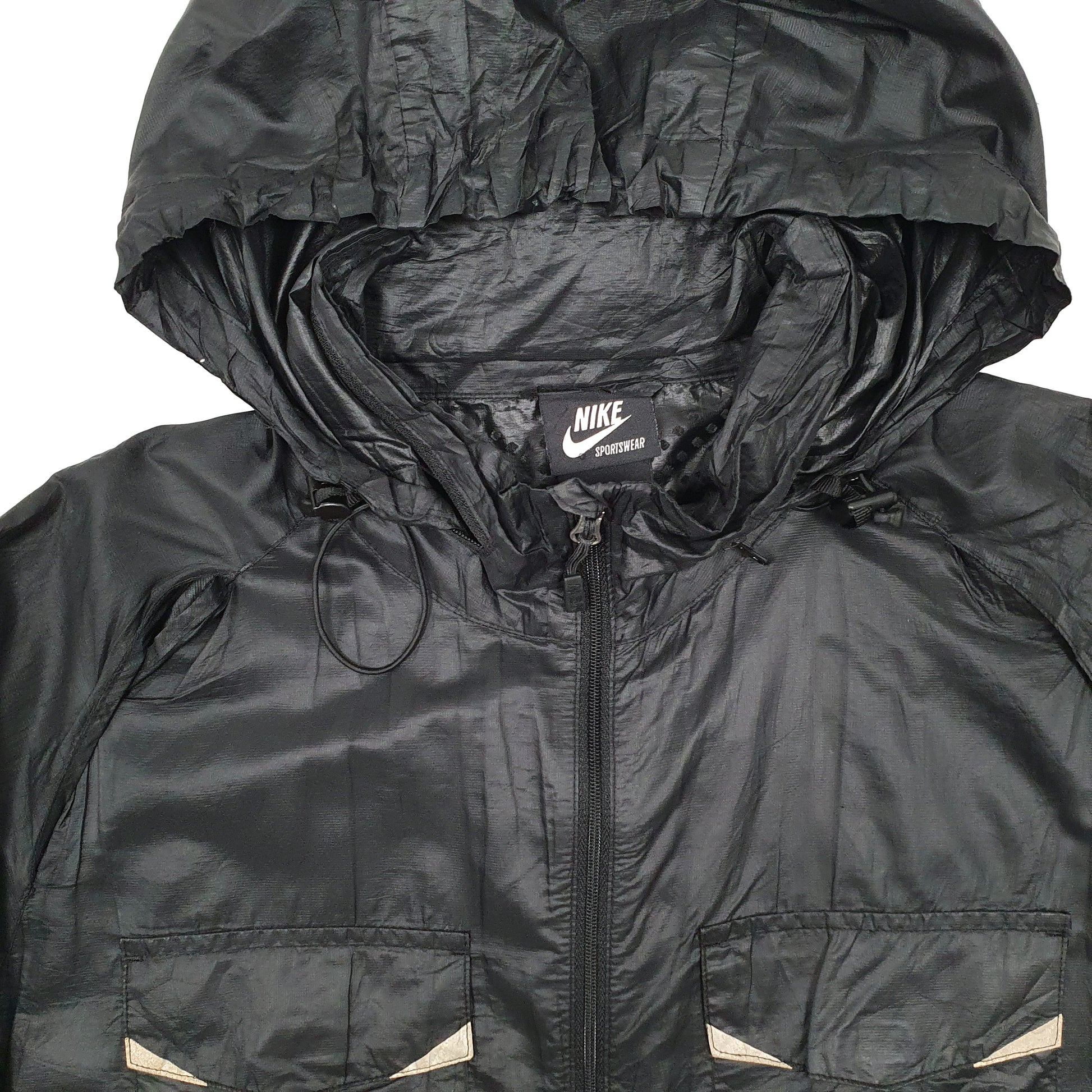 Mens Black Nike Super Lightweight Anorak Rain Coat Coat