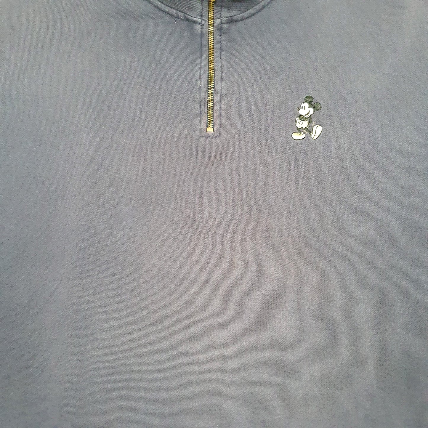 Mens Navy Disney World Mickey Quarter Zip Jumper