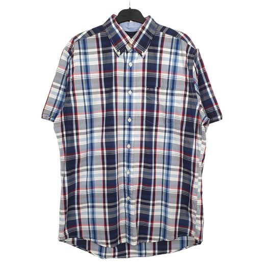 Tommy Hilfiger Short Sleeve Regular Fit Check Shirt Blue