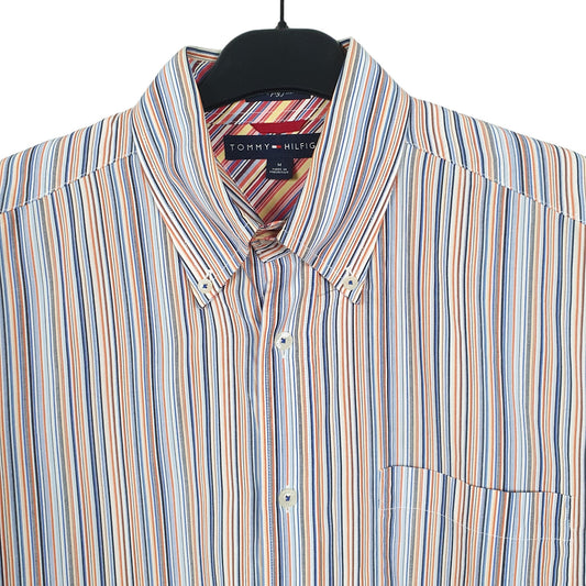 Tommy Hilfiger Short Sleeve Regular Fit Pinstripe Shirt Blue