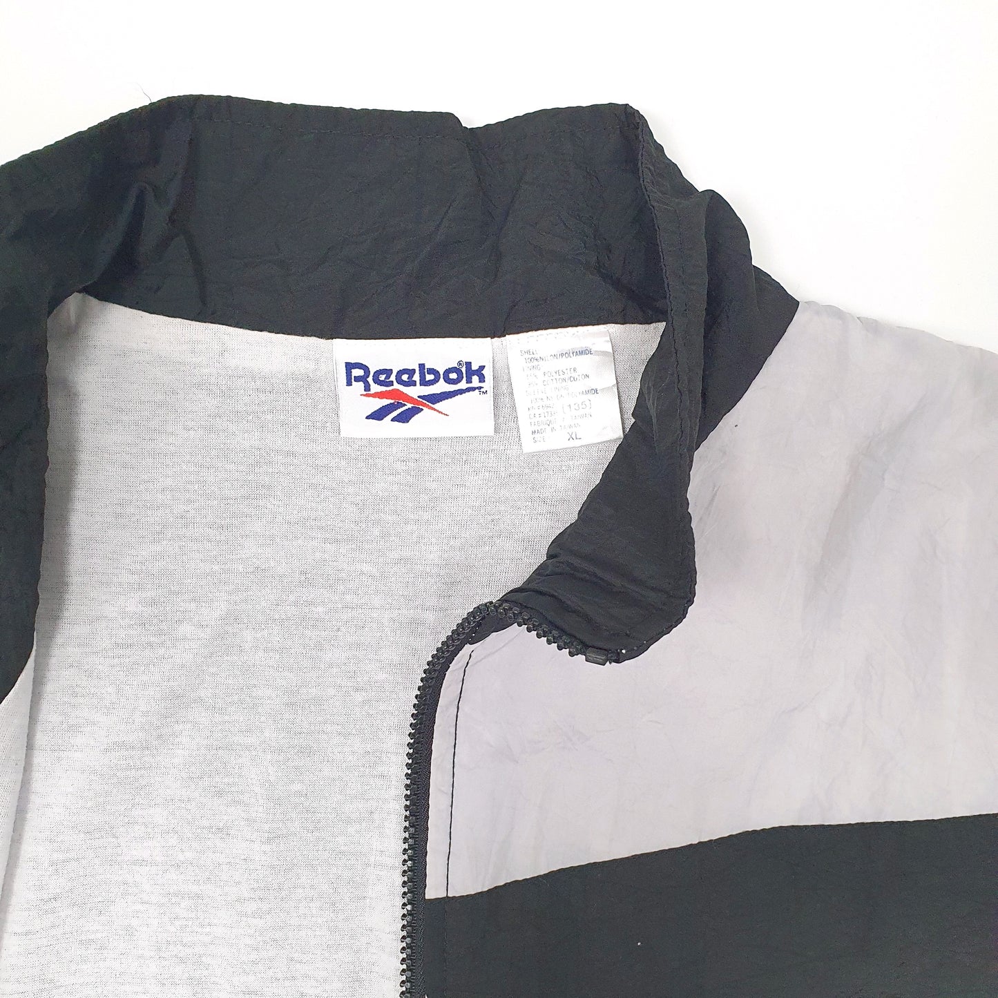 Mens Black Reebok Vintage 1990s Hoodie Coat