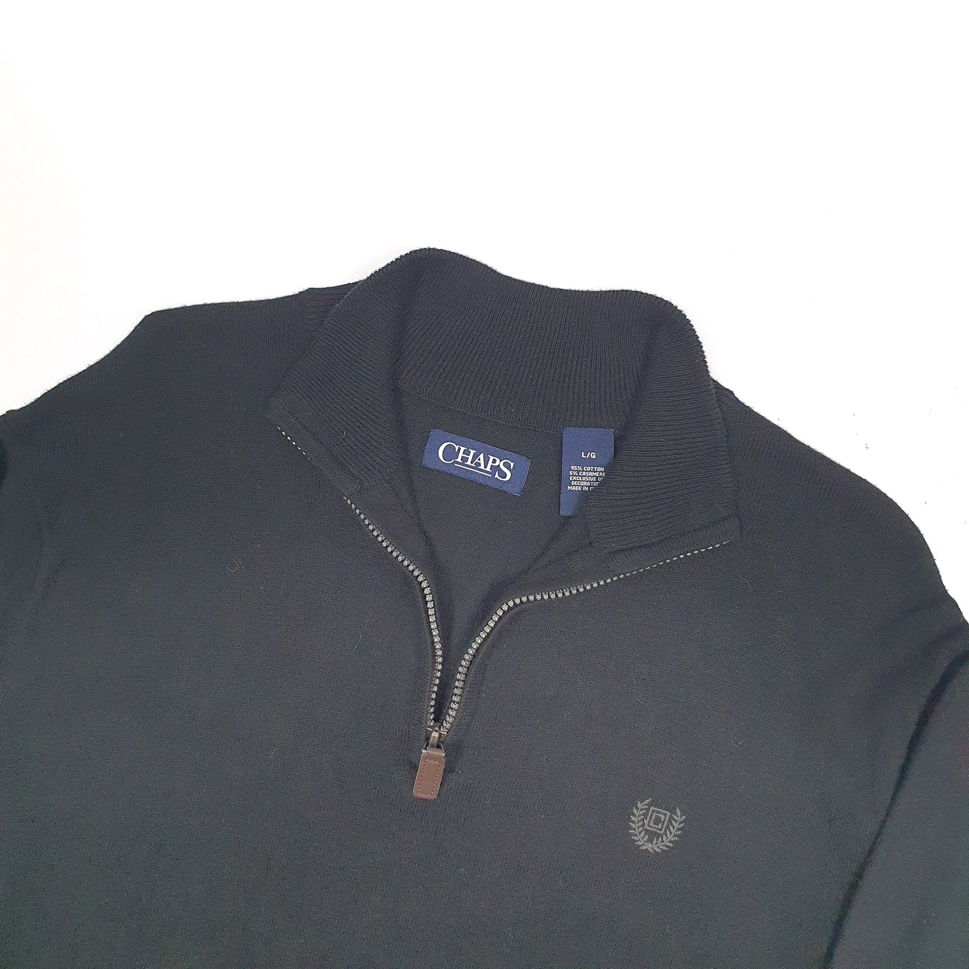 Chaps Quarter Zip L Black