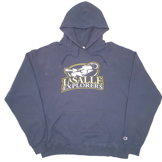 Mens Navy Champion Lasalle Explorers Basketball Philadelphia Hoodie Jumper