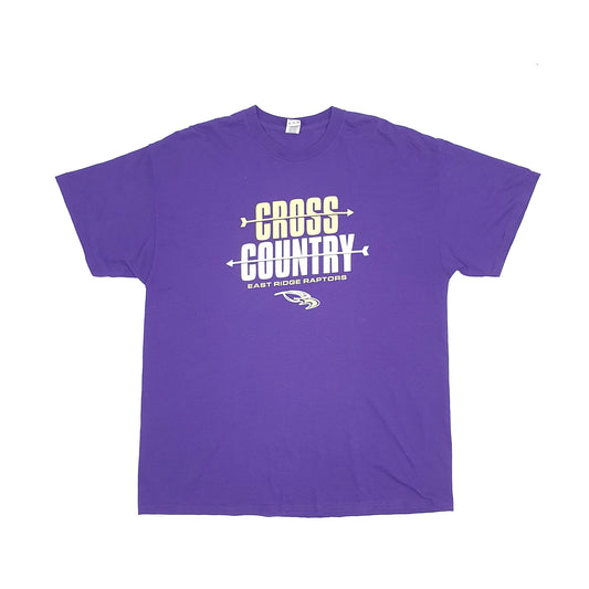 Gildan Raptors Cross Country Short Sleeve T Shirt Purple