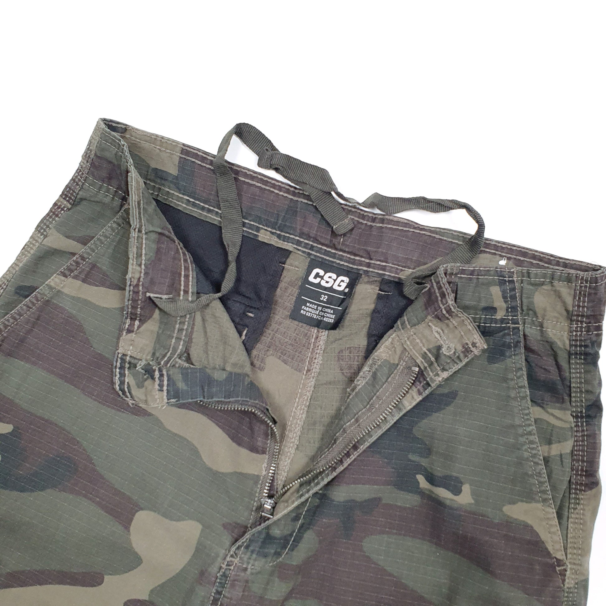 Mens Green CSG Camo Camouflage Cargo Shorts