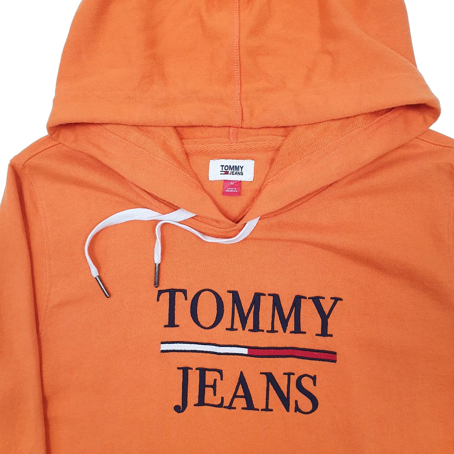Womens Orange Tommy Hilfiger Jeans Spellout Hoodie Jumper