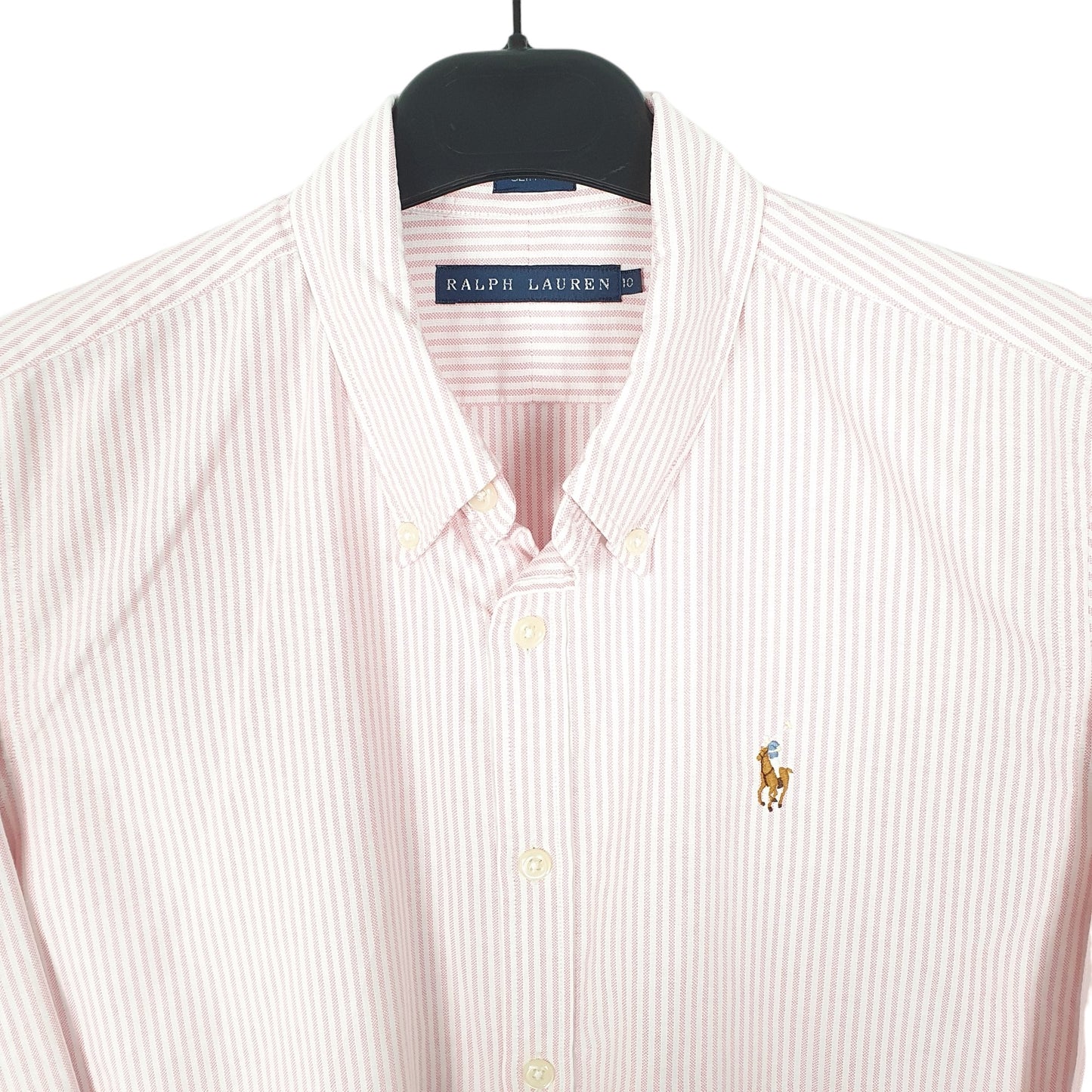 Ralph Lauren Long Sleeve Slim Fit Striped Shirt Pink