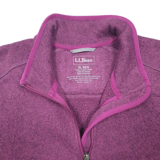 Womens Purple L.L.Bean  Full Zip Jumper