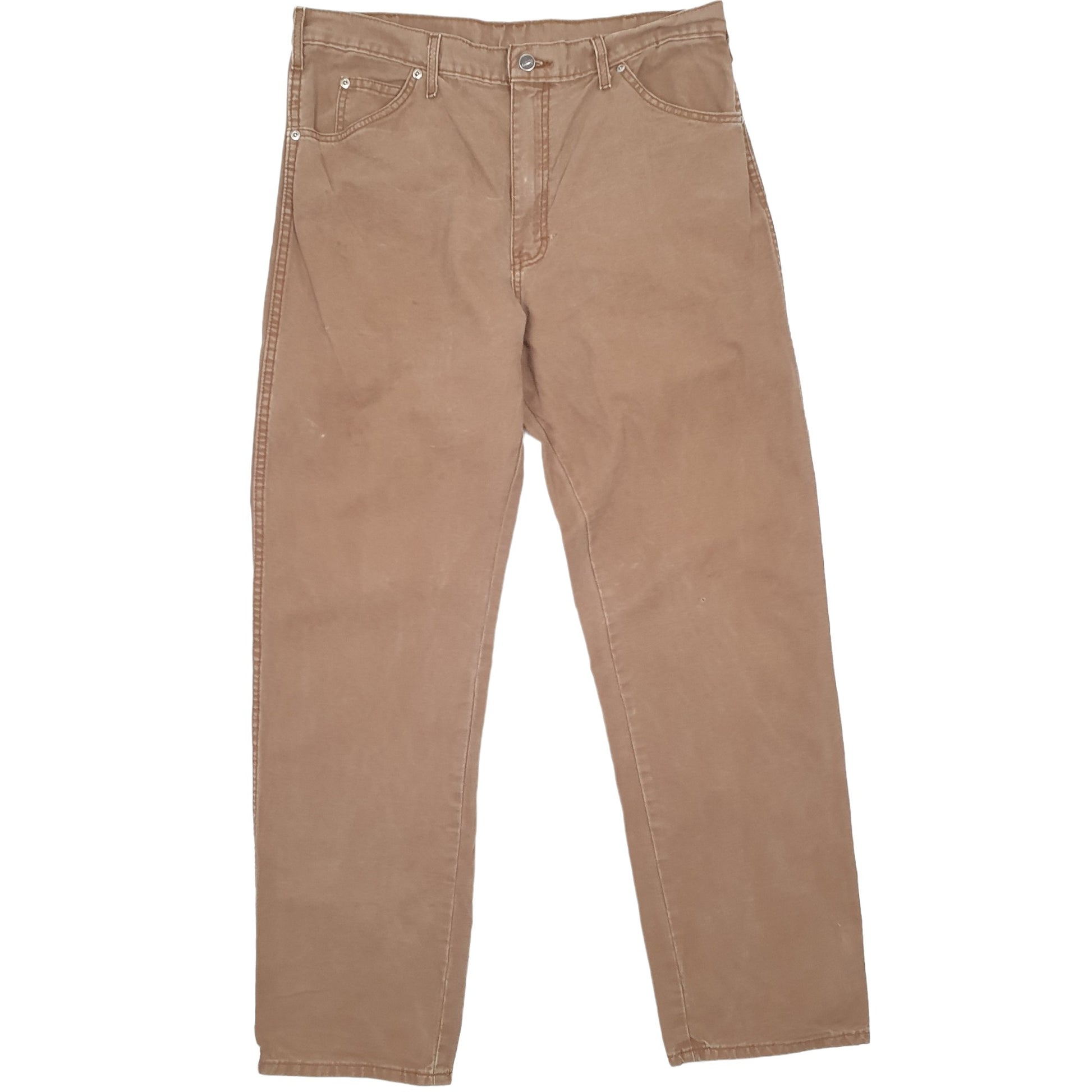 Mens Dickies Brown Carpenter Trousers W36 L32 Brown