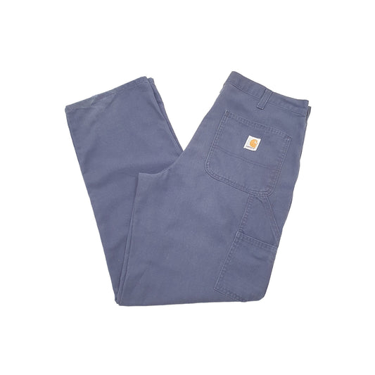 Mens Carhartt Navy Carpenter Trousers W34 L32 Navy