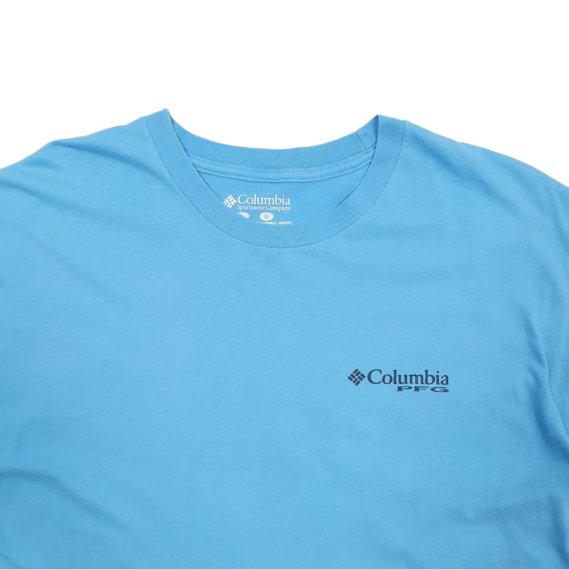 Mens Blue Columbia Sportswear PFG Performance Fishing Gear Short Sleeve T Shirt