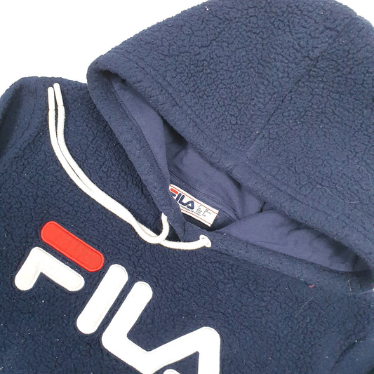 Fila Spellout Hoodie Fleece S Navy