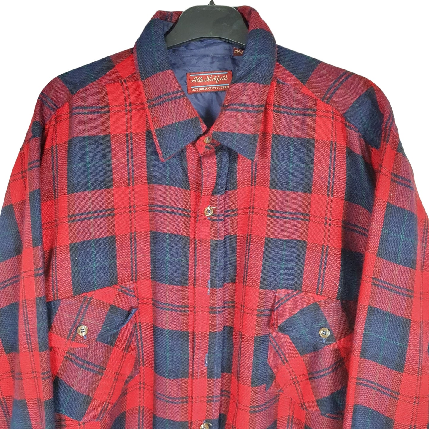 Allen Wickfield Long Sleeve Regular Fit Check Flannel Shirt Shacket Red