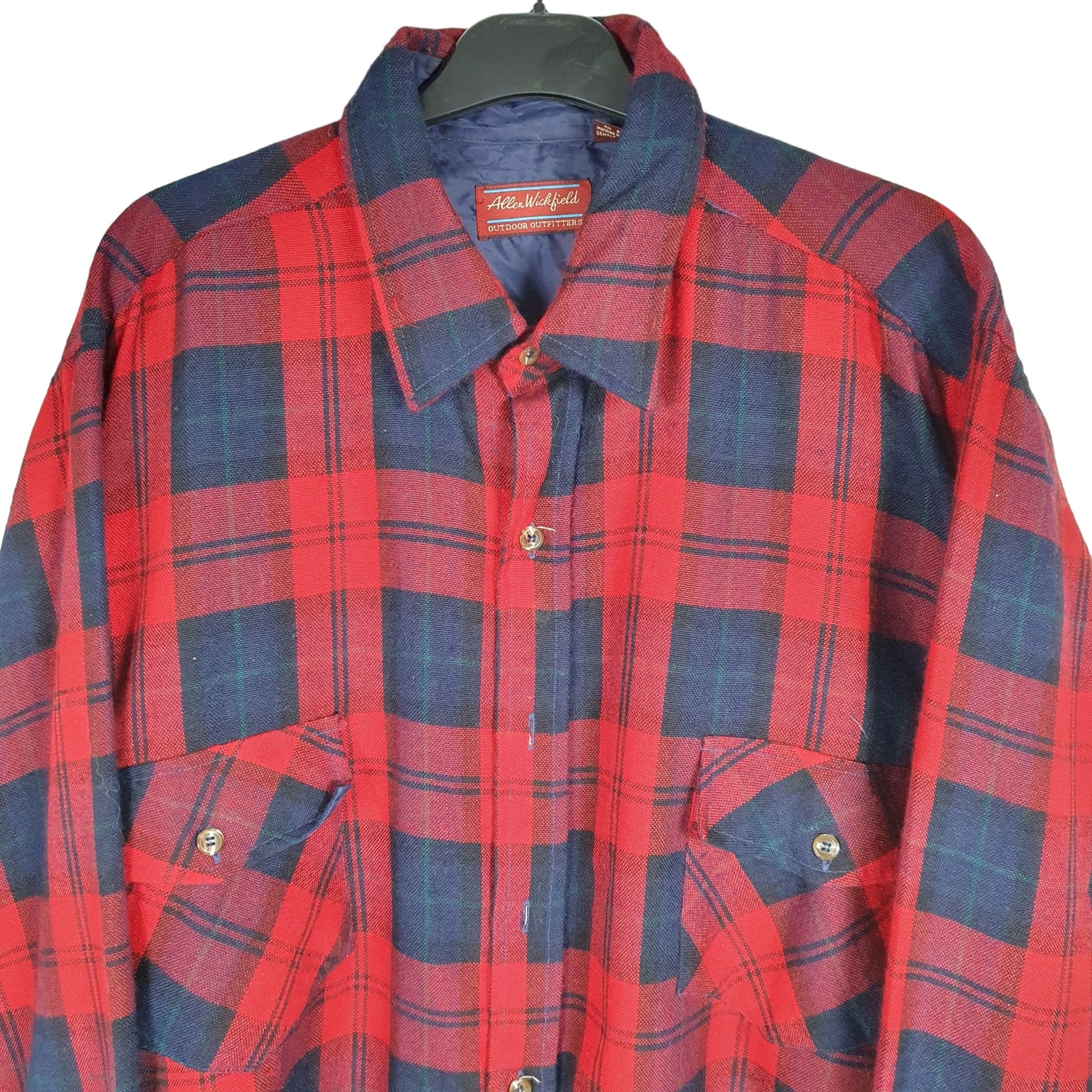 Allen Wickfield Long Sleeve Regular Fit Check Flannel Shirt Shacket Red