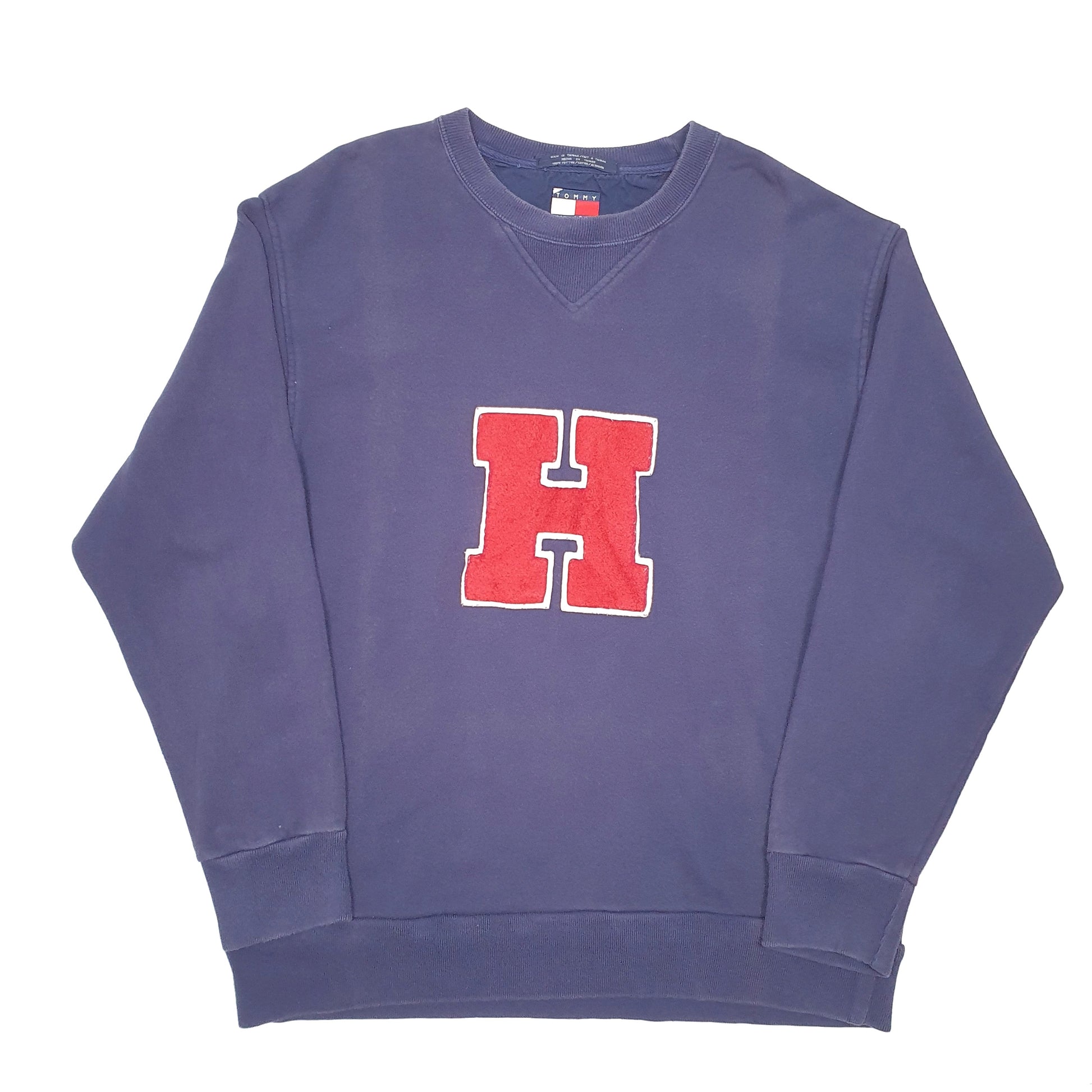 Mens Navy Tommy Hilfiger Letterman Crewneck Jumper