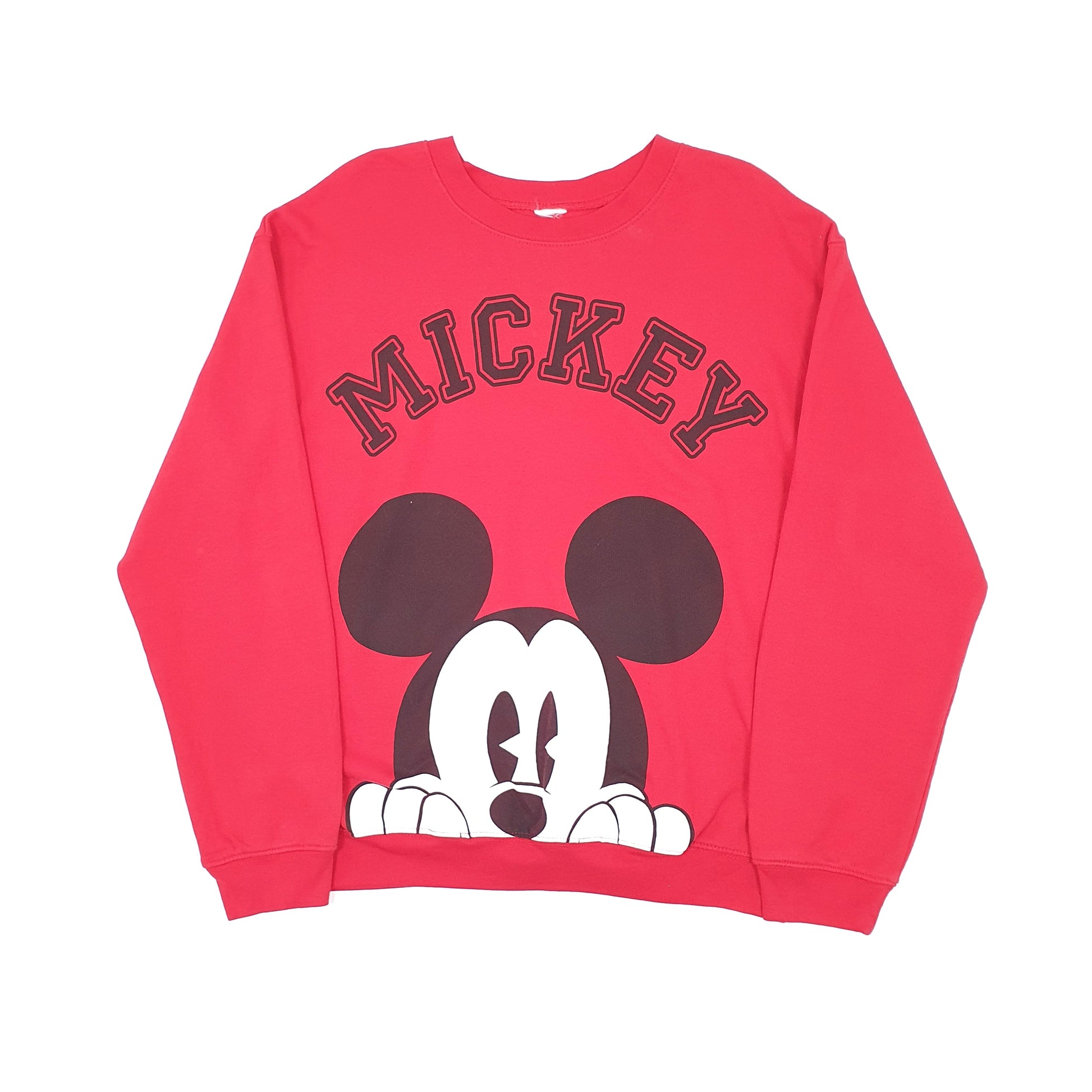 Mens Red Disney Mickey Mouse Crewneck Jumper