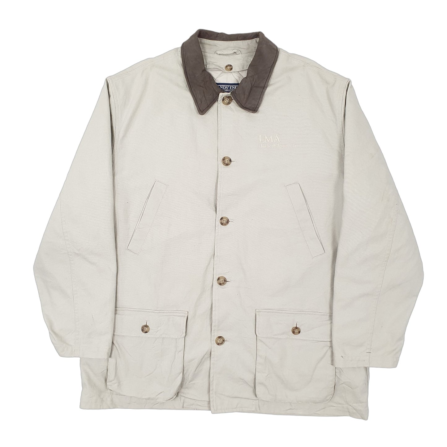 Mens Grey Lands End Workwear Chore Coat Coat