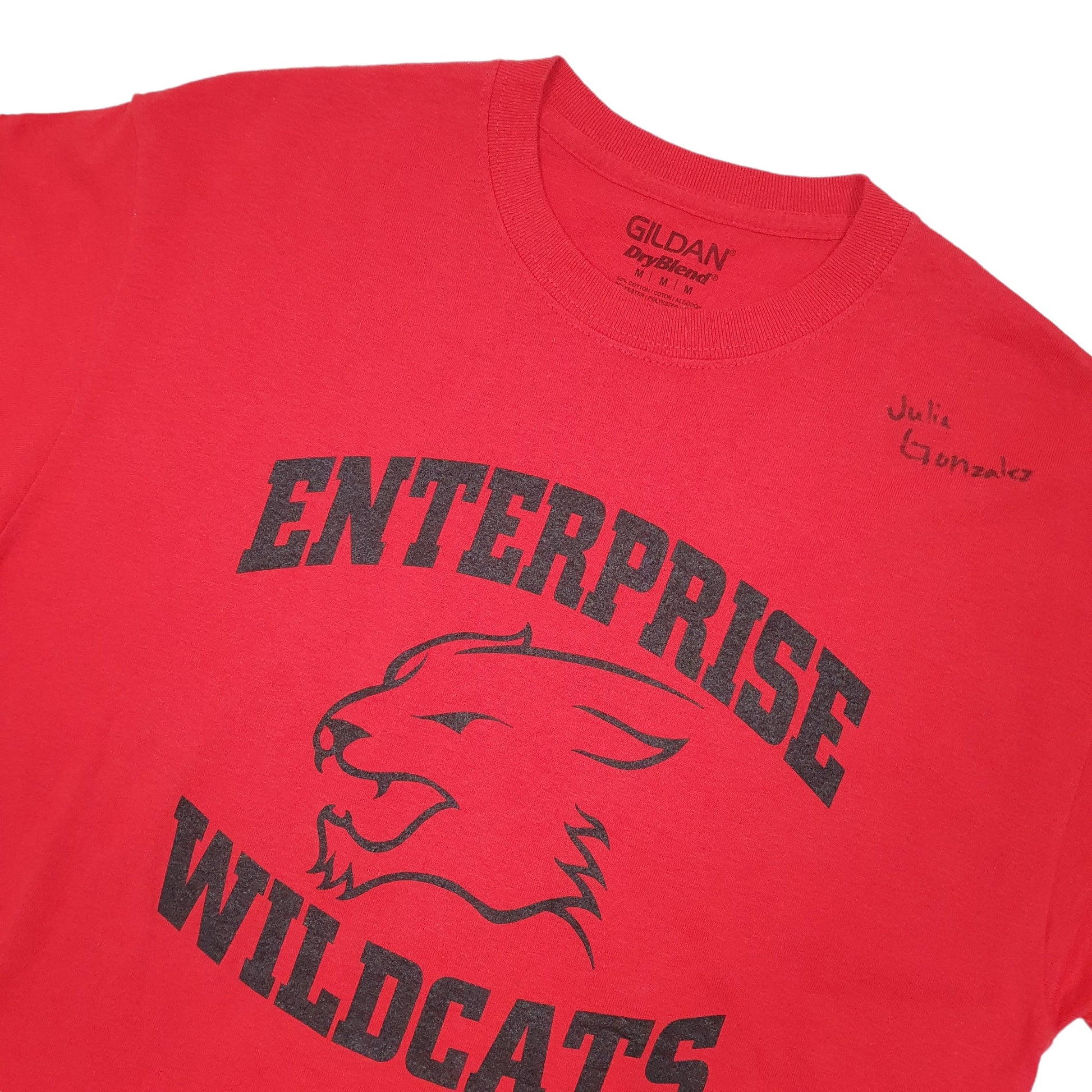 Gildan Enterprise Wildcats Baseball Short Sleeve T Shirt Red