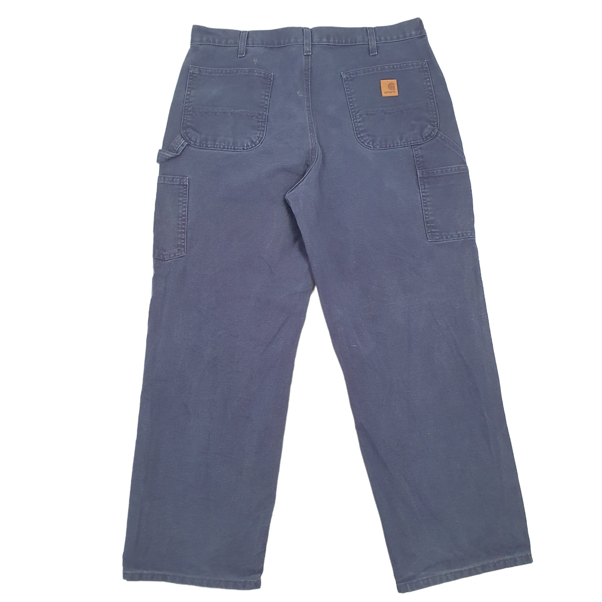 Mens Carhartt Navy Carpenter Trousers W38 L29 Navy