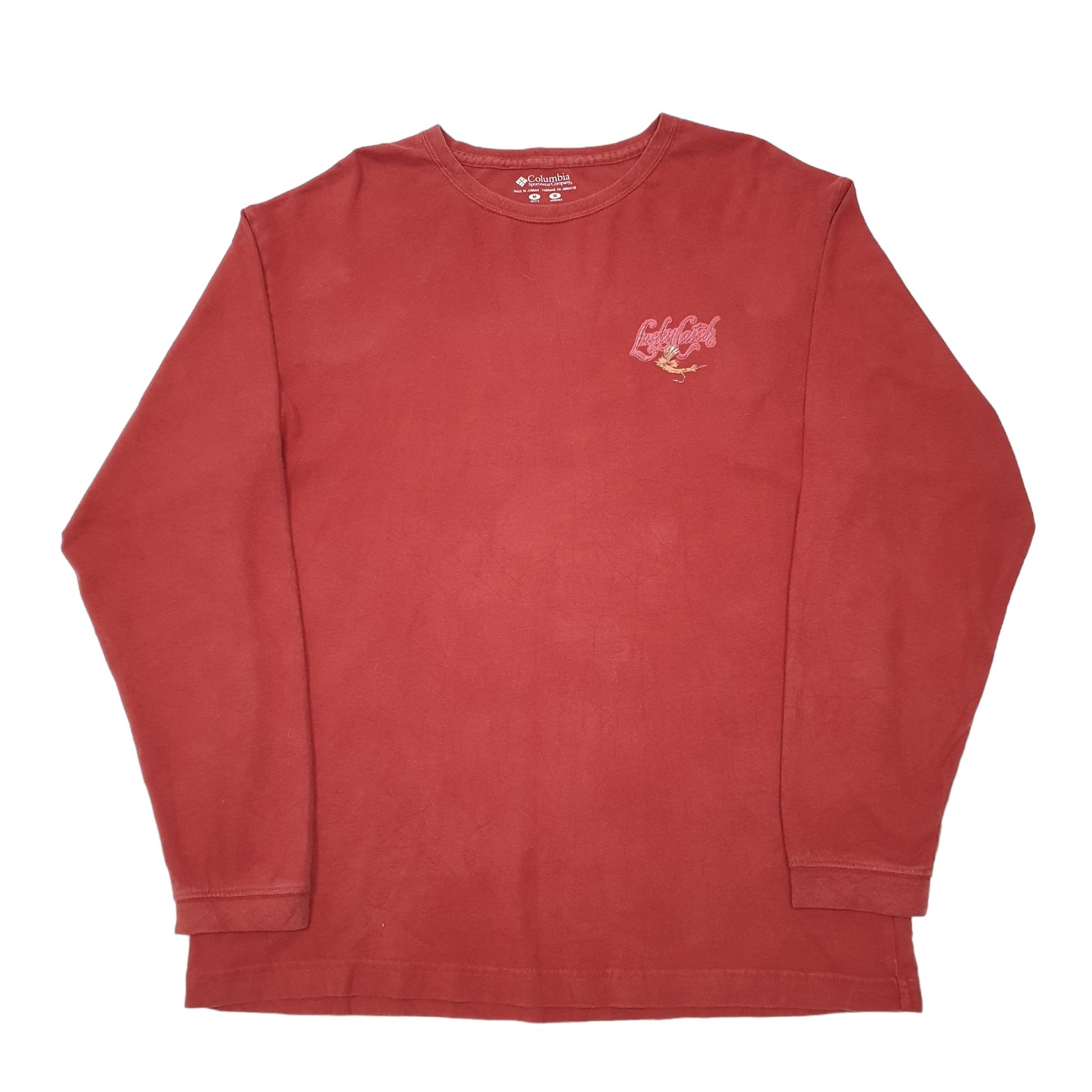 Mens Burgundy Columbia Sportswear Lucky Catch Fishing Long Sleeve T Shirt