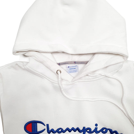 Womens White Champion Spellout Hoodie Jumper
