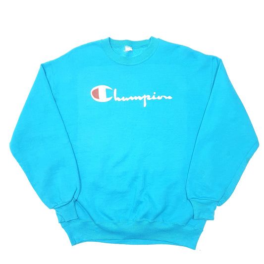 Mens Blue Champion  Crewneck Jumper