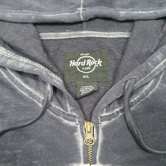 Mens Navy Hard Rock Cafe Hoodie Orlando Full Zip Jumper