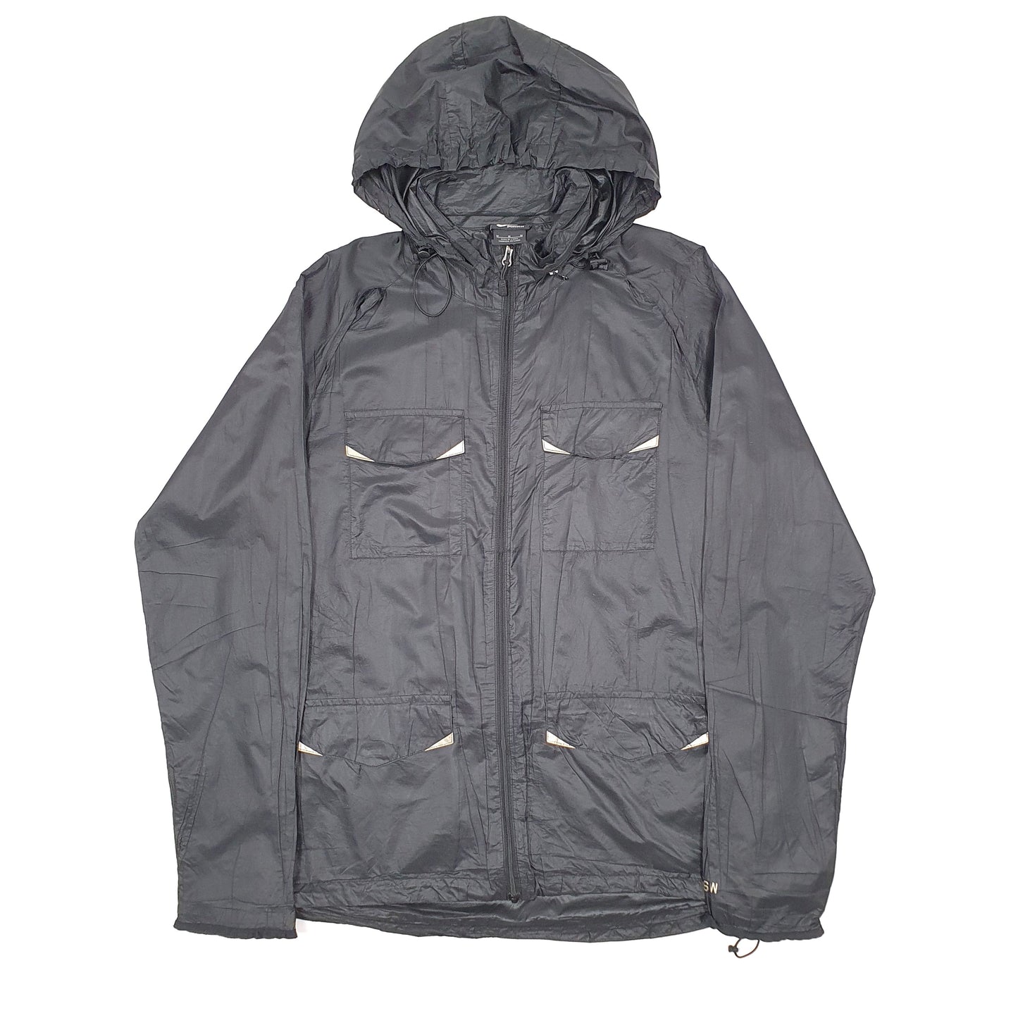 Mens Black Nike Super Lightweight Anorak Rain Coat Coat
