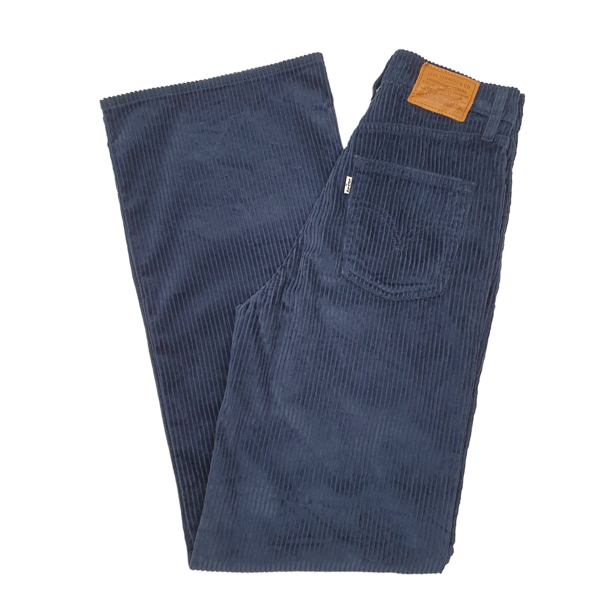 Womens Navy Levis Ribcage Wide Leg Corduroy Trousers