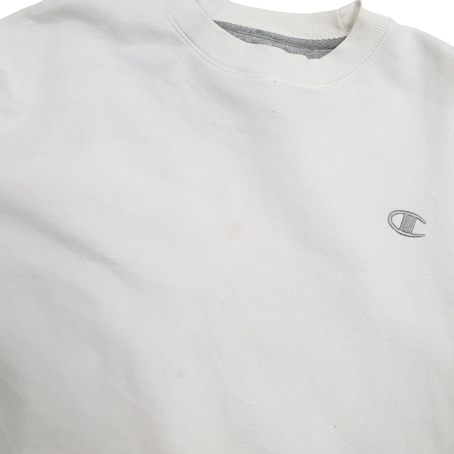 Mens White Champion  Crewneck Jumper