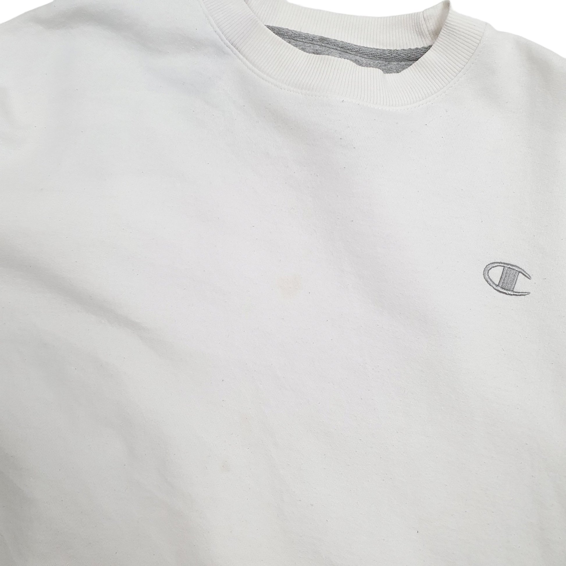 Mens White Champion  Crewneck Jumper