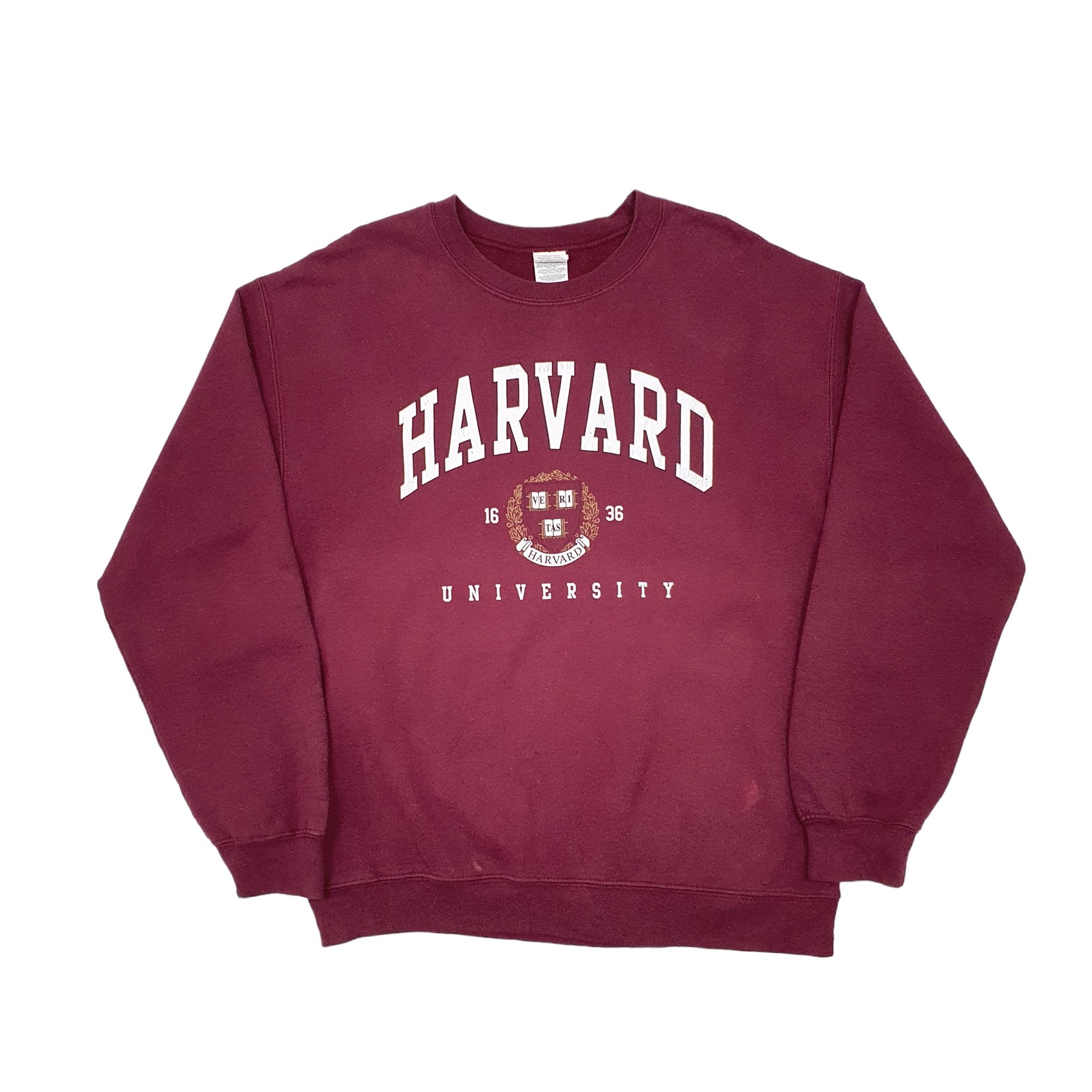 Gildan Vintage College Harvard USA Ivy League Crewneck M Burgundy