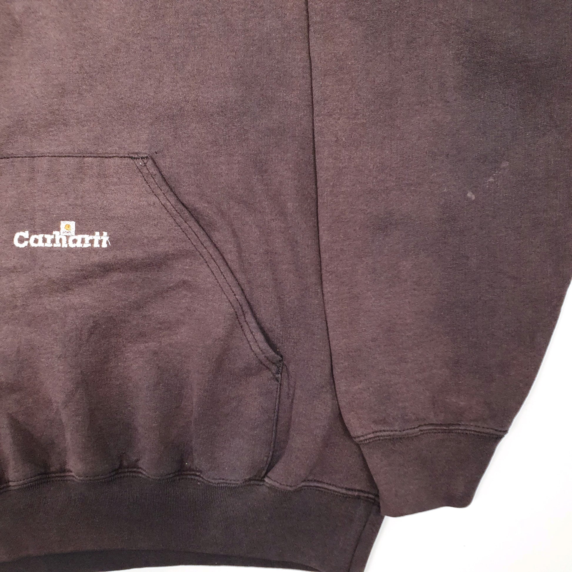 Mens Burgundy Carhartt Workwear Hoodie Jumper