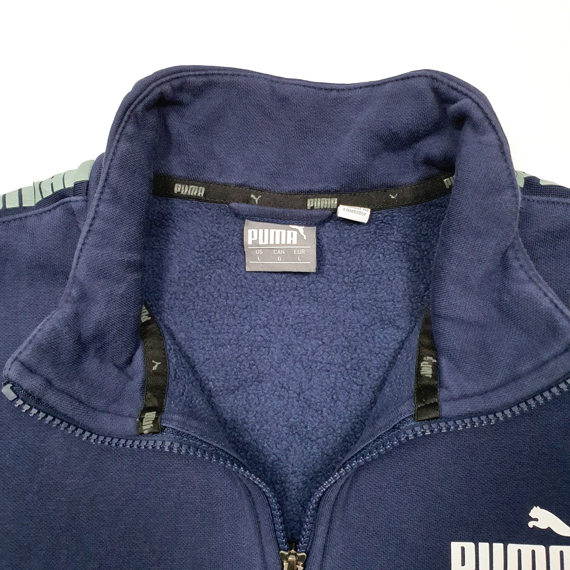 Mens Navy Puma Sweatshirt Full Zip Jumper