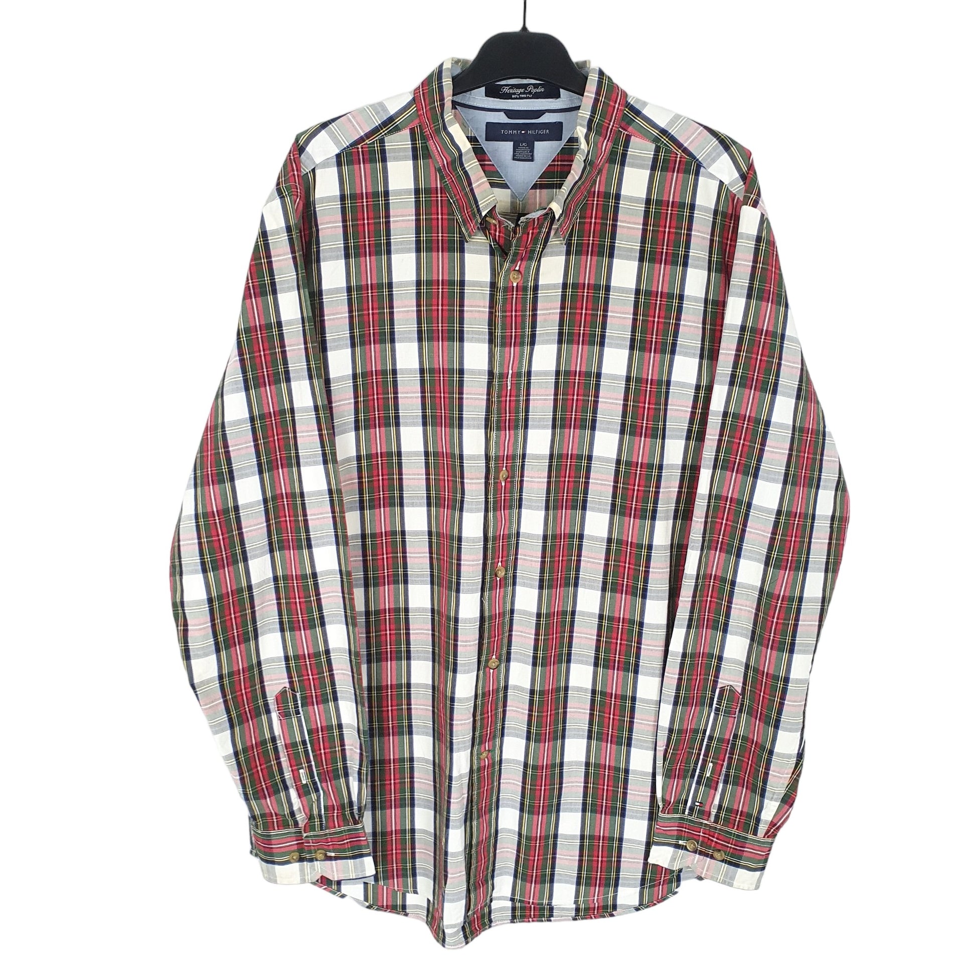 Tommy Hilfiger Long Sleeve Regular Fit Check Shirt White