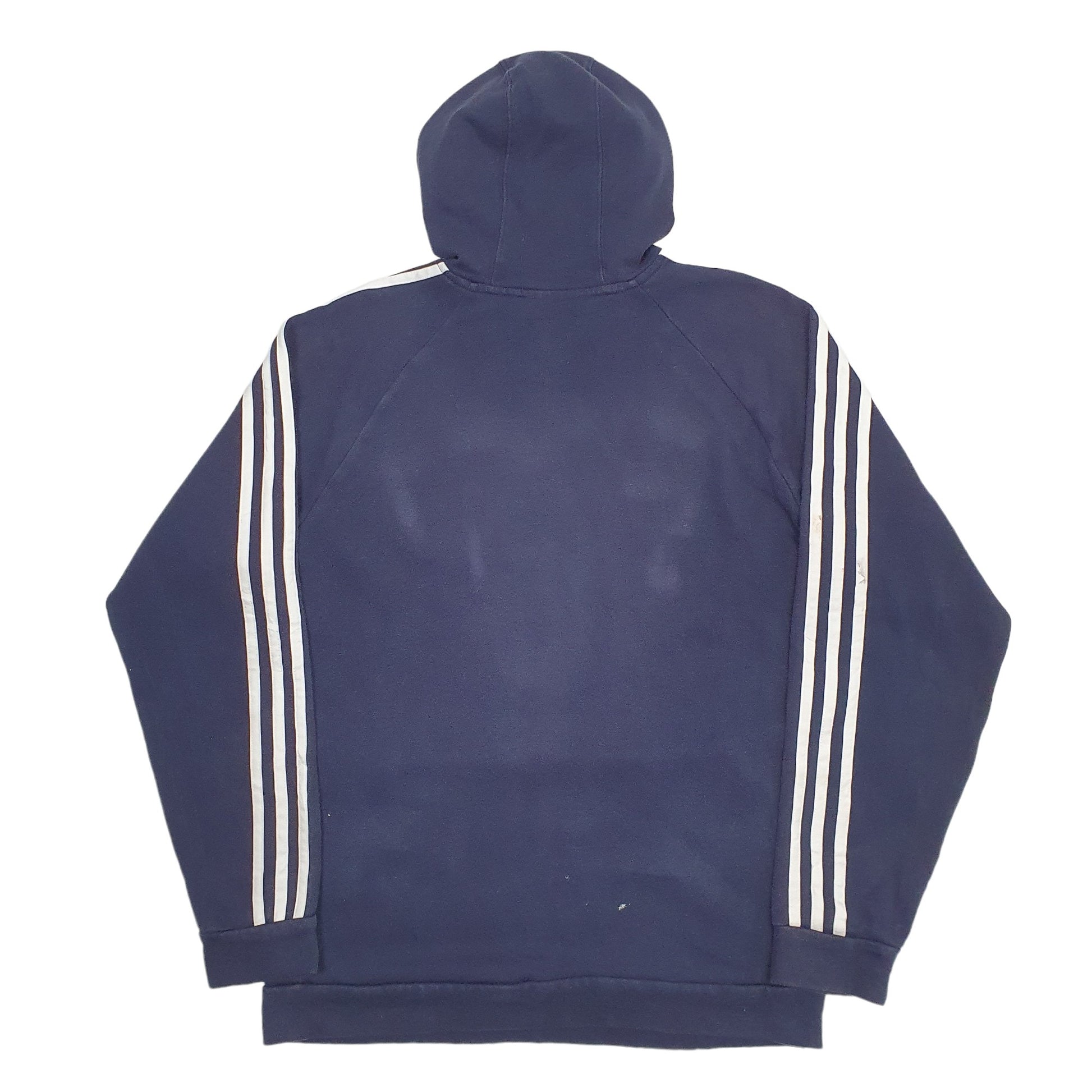 Mens Blue Adidas Spellout Hoodie Jumper