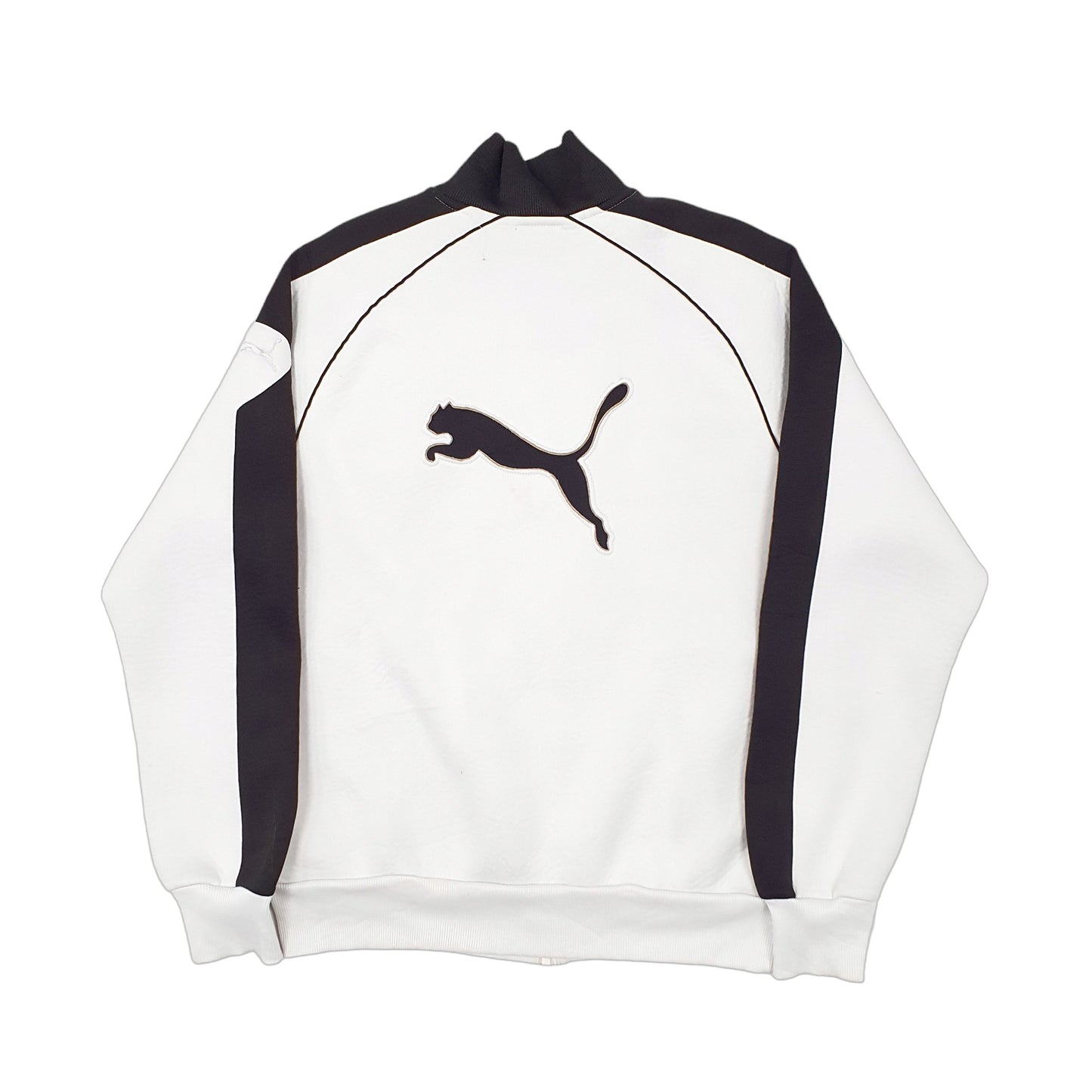 Mens White Puma Neoprene Full Zip Jumper