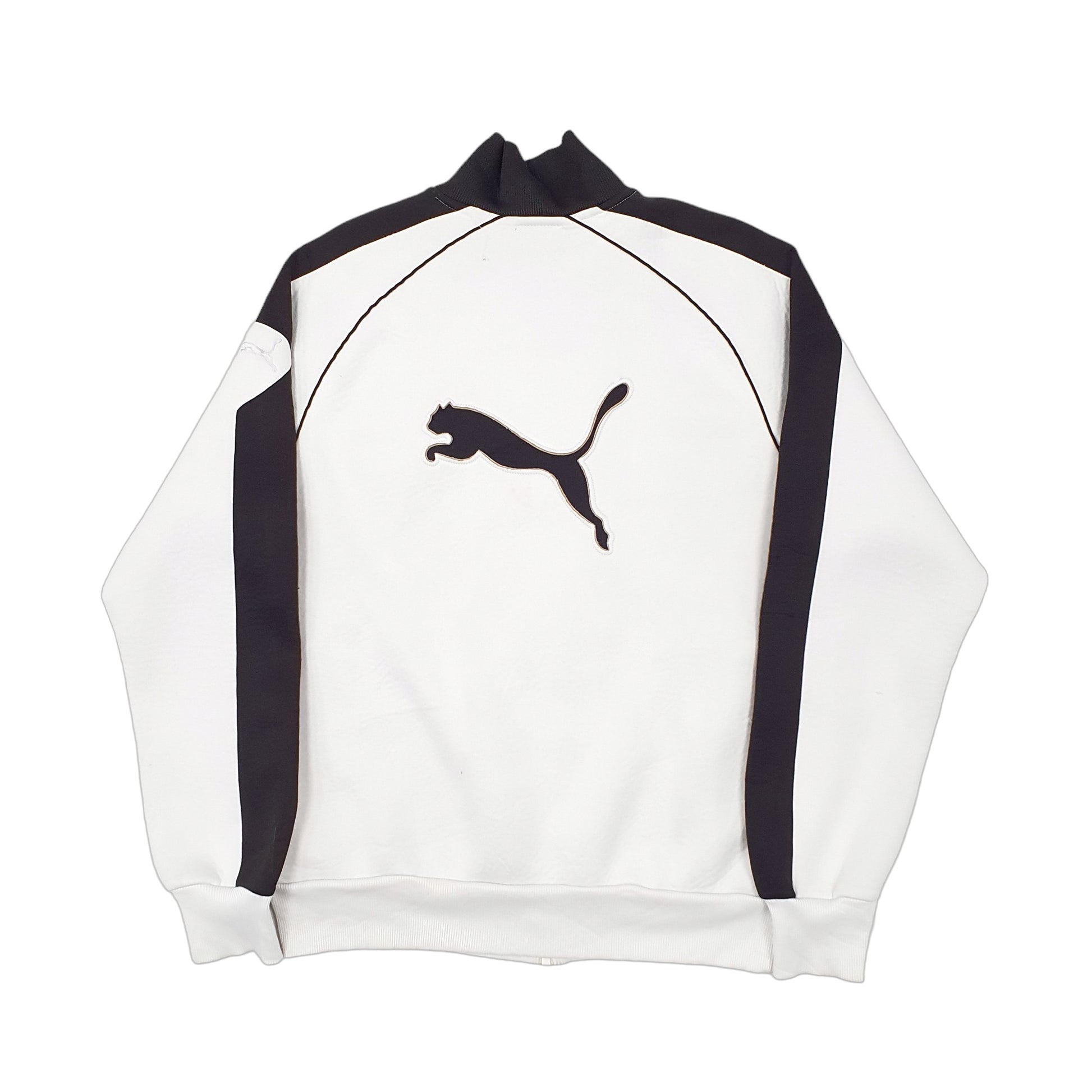 Mens White Puma Neoprene Full Zip Jumper