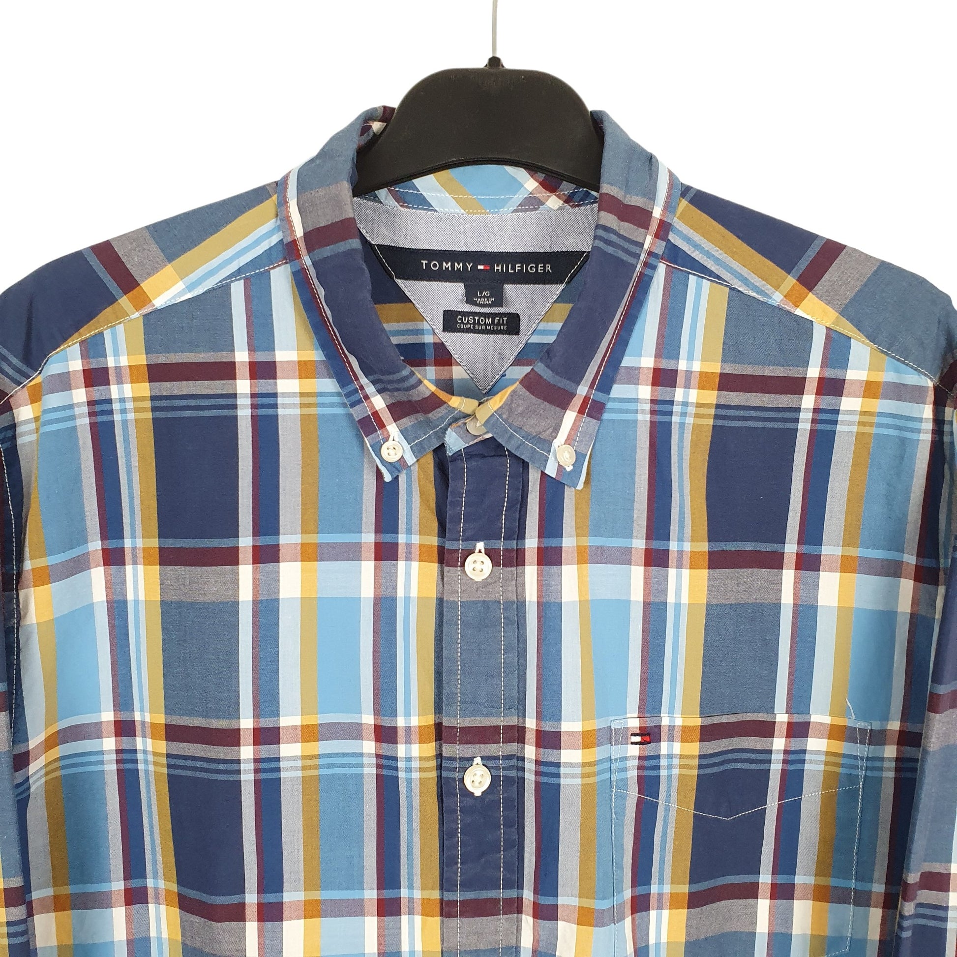 Tommy Hilfiger Long Sleeve Regular Fit Check Shirt Blue