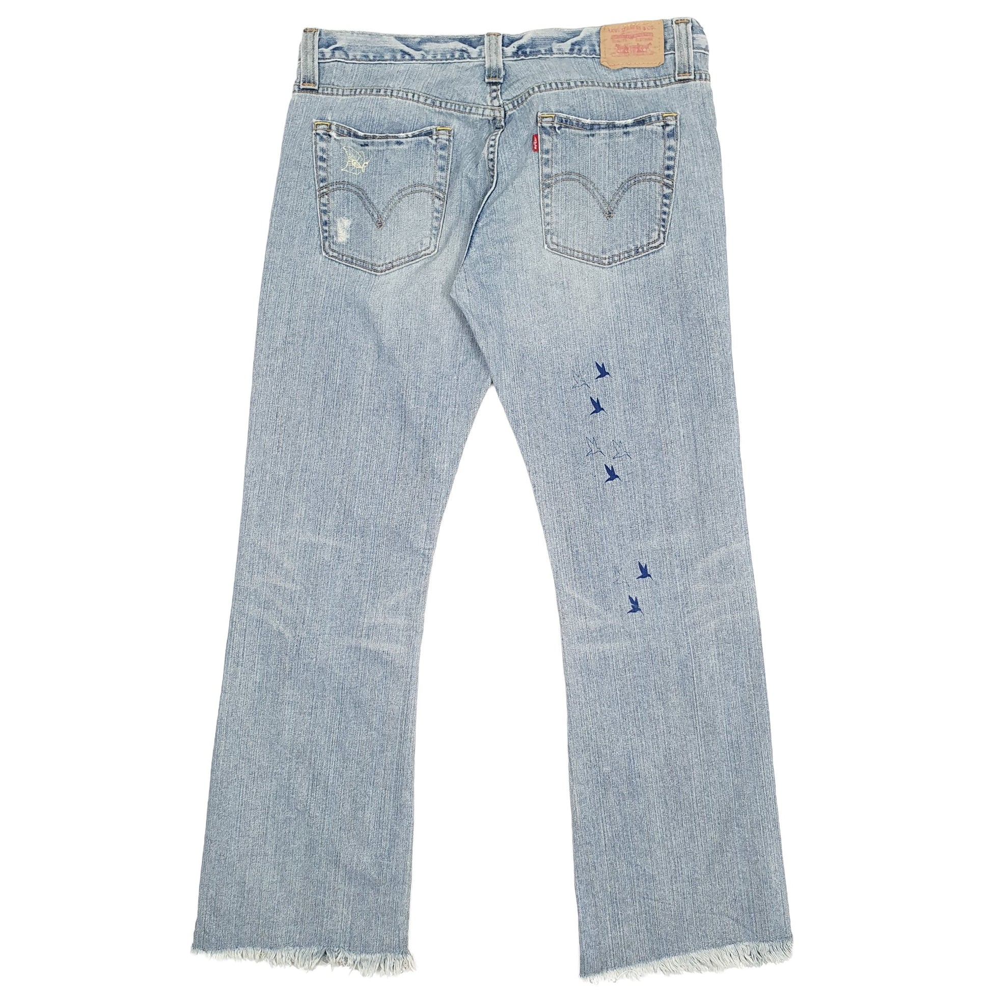 Levis 513 Slim Fit 1990s Bootcut Button Fly Jeans UK18 Blue