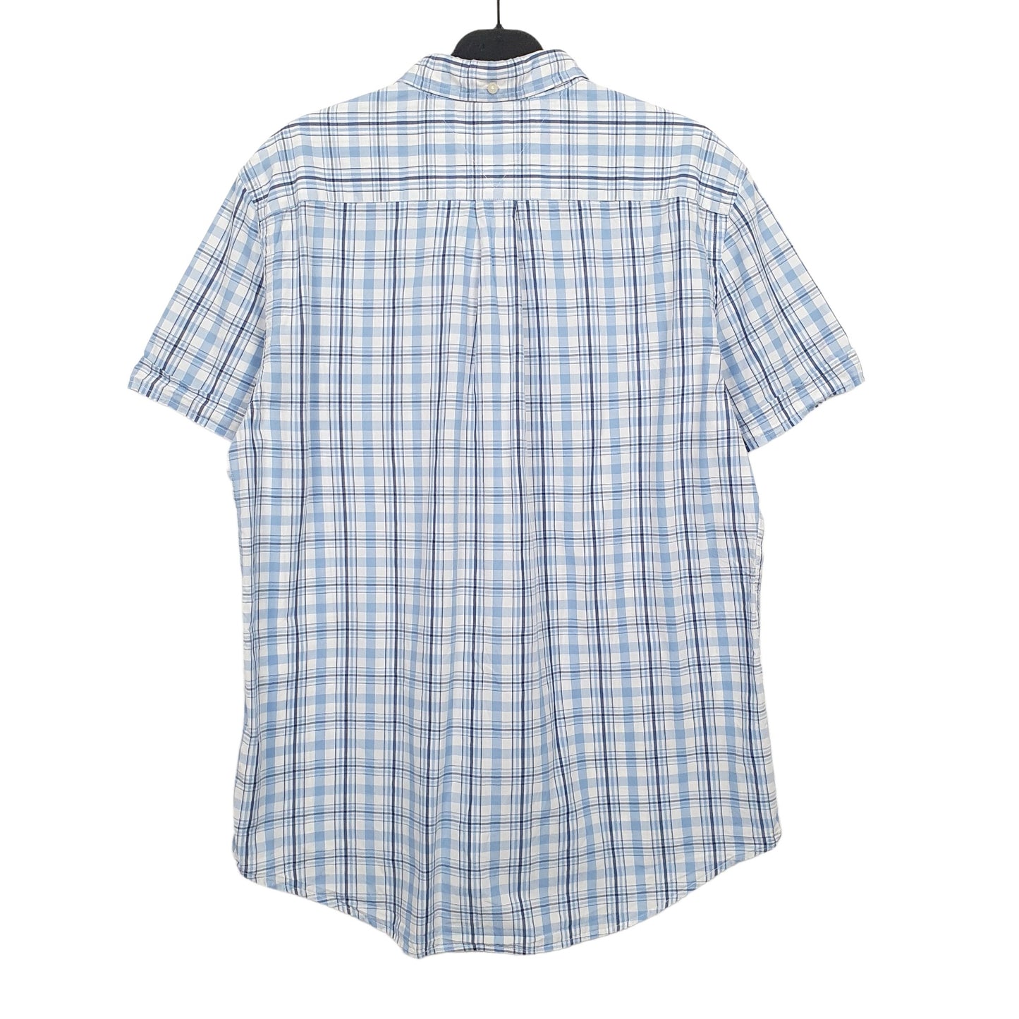 Tommy Hilfiger Short Sleeve Custom Fit Check Shirt Blue