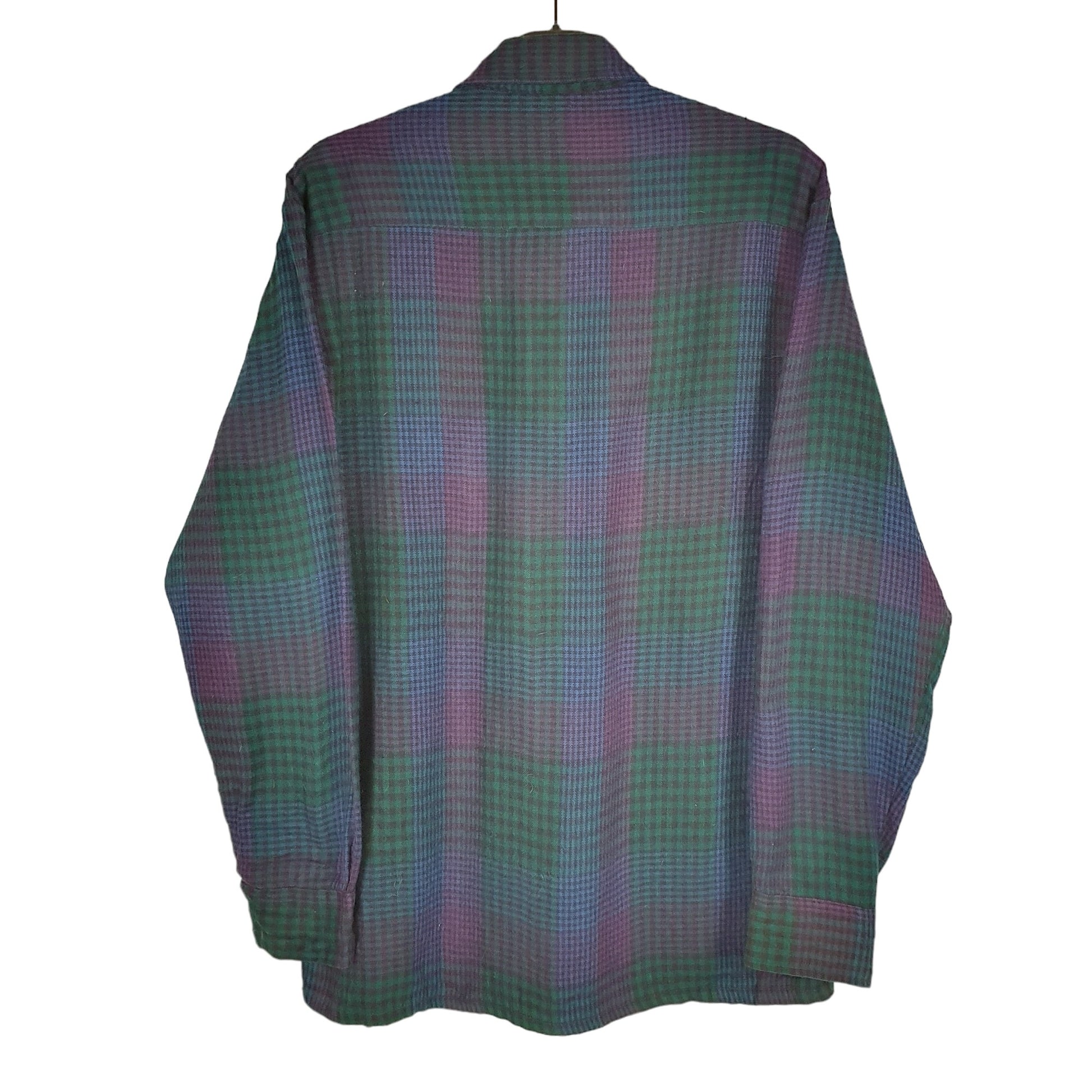 Back Packer Flannel Shacket Overshirt Long Sleeve Regular Fit Check Shirt Green