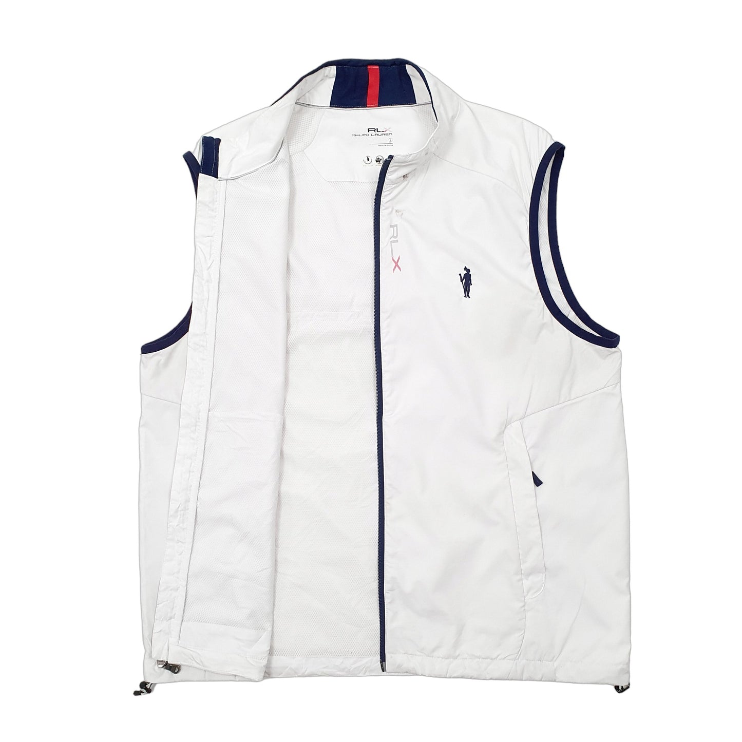 Mens White Ralph Lauren RLX Gilet Jumper