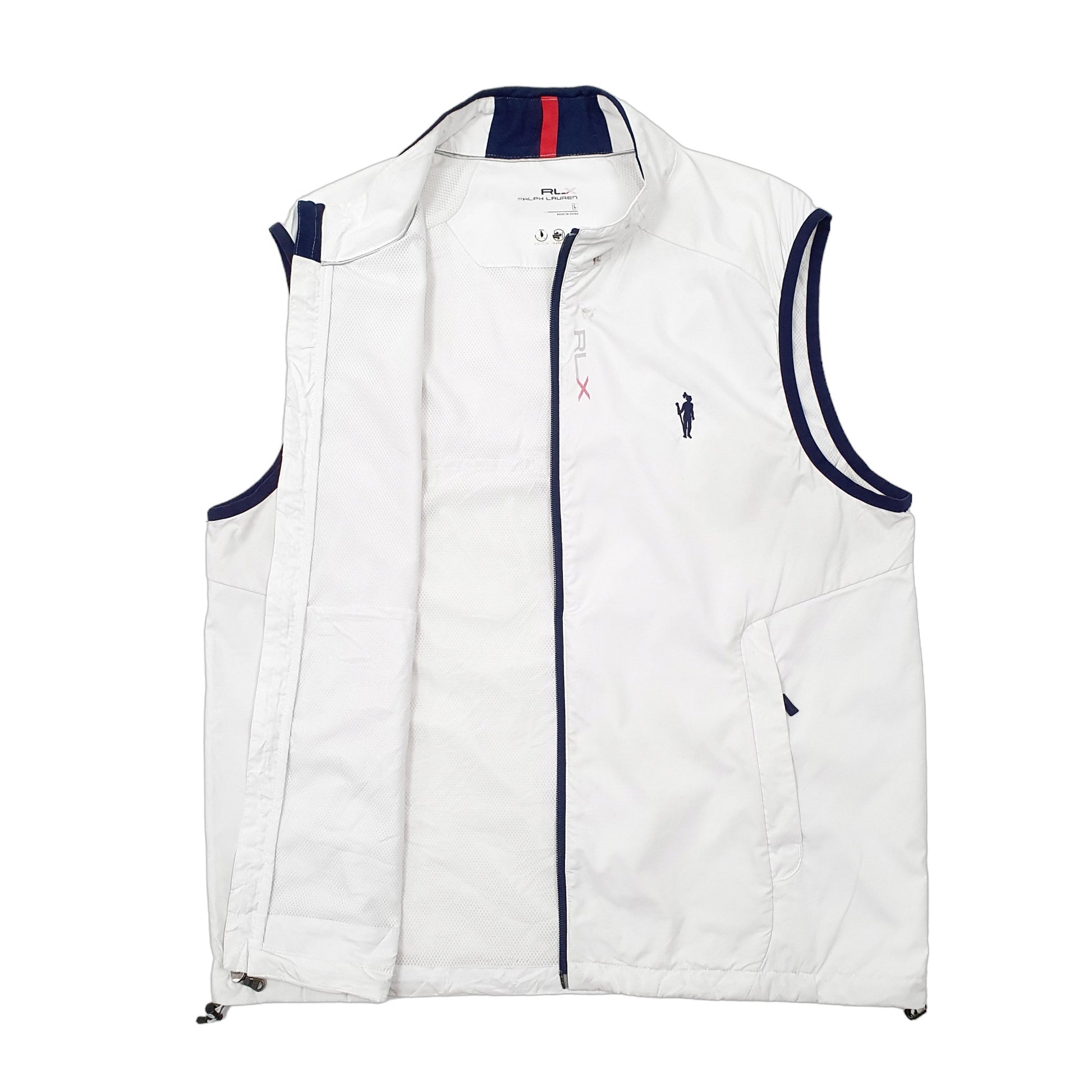 Mens White Ralph Lauren RLX Gilet Jumper