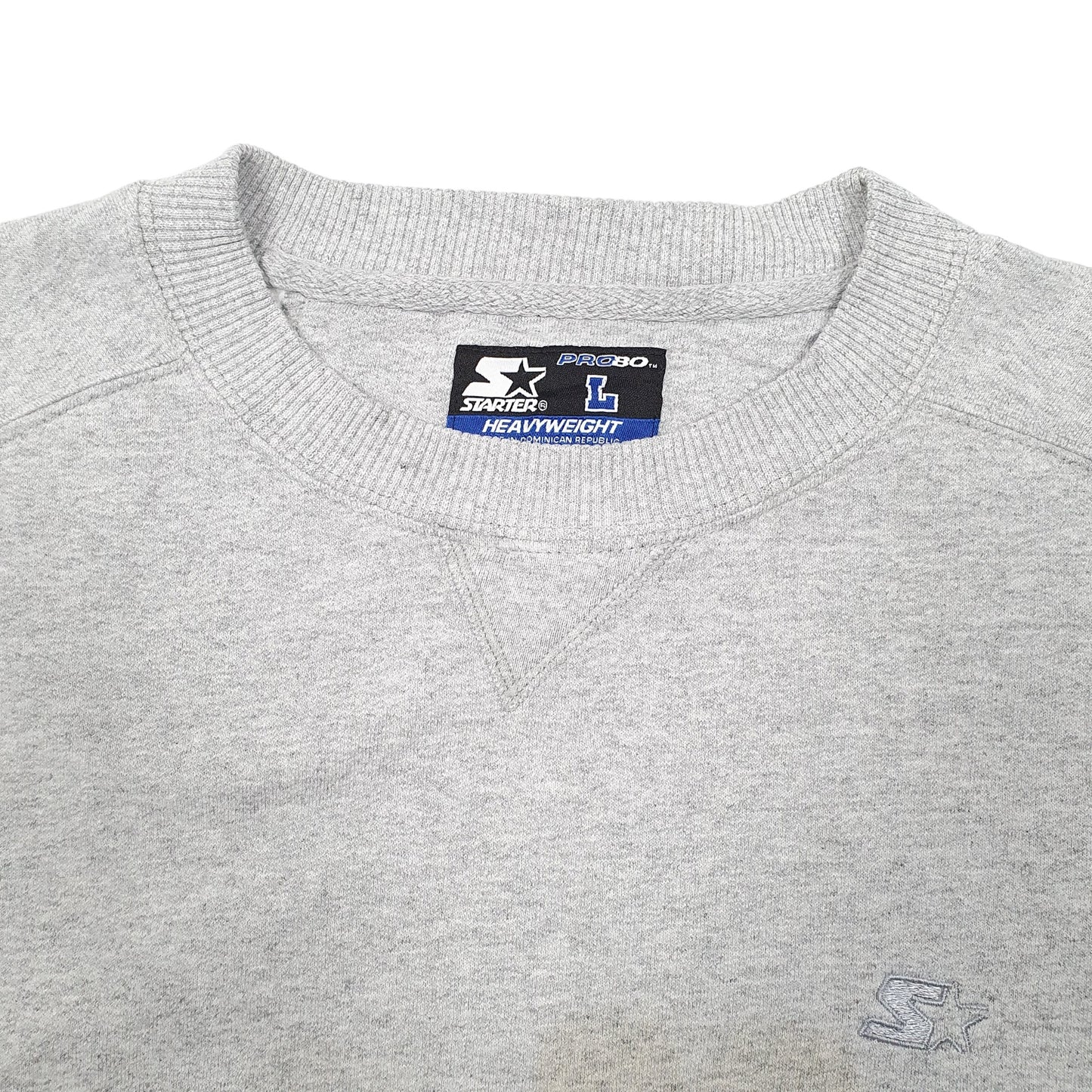 Mens Grey Starter Pro Heavyweight Crewneck Jumper