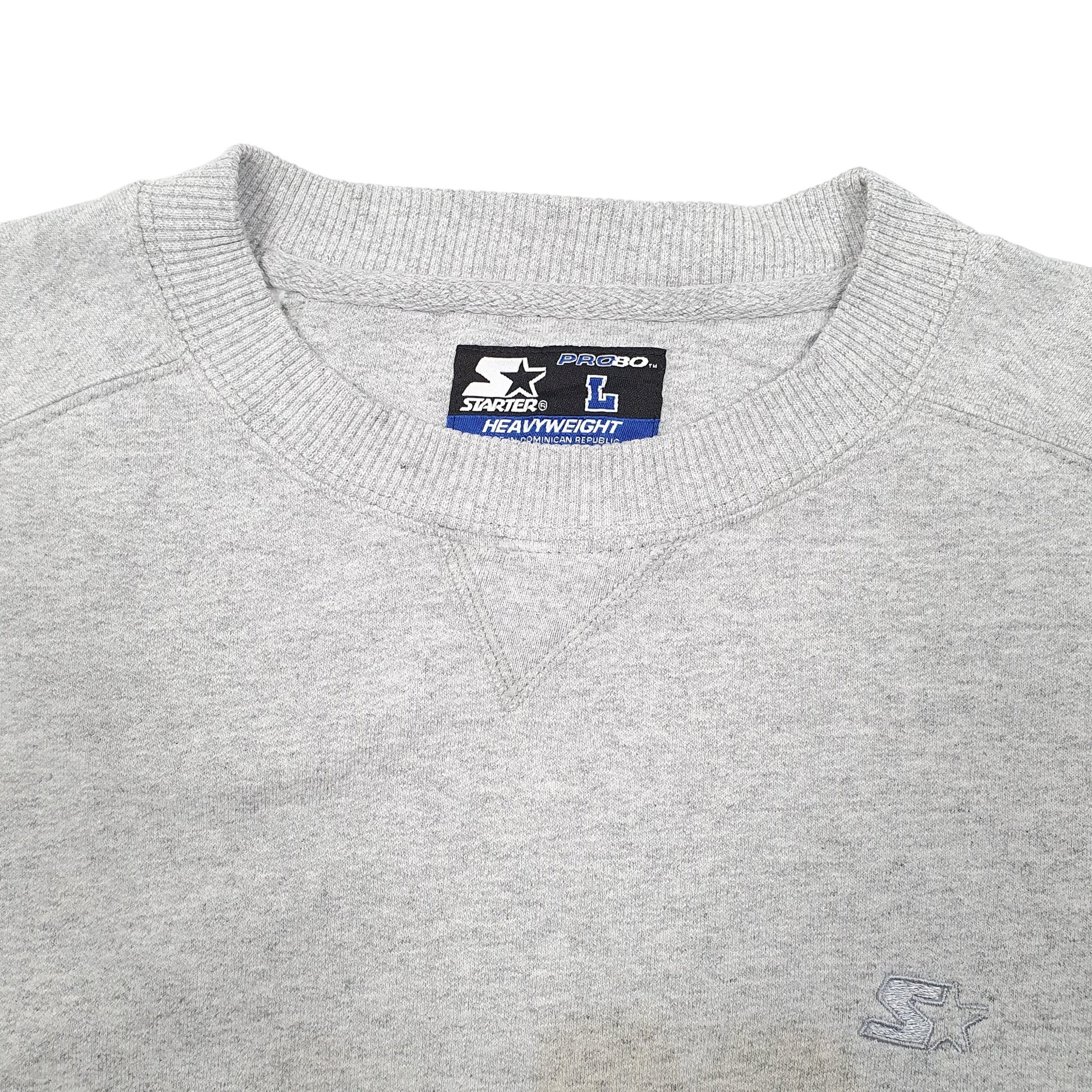 Mens Grey Starter Pro Heavyweight Crewneck Jumper