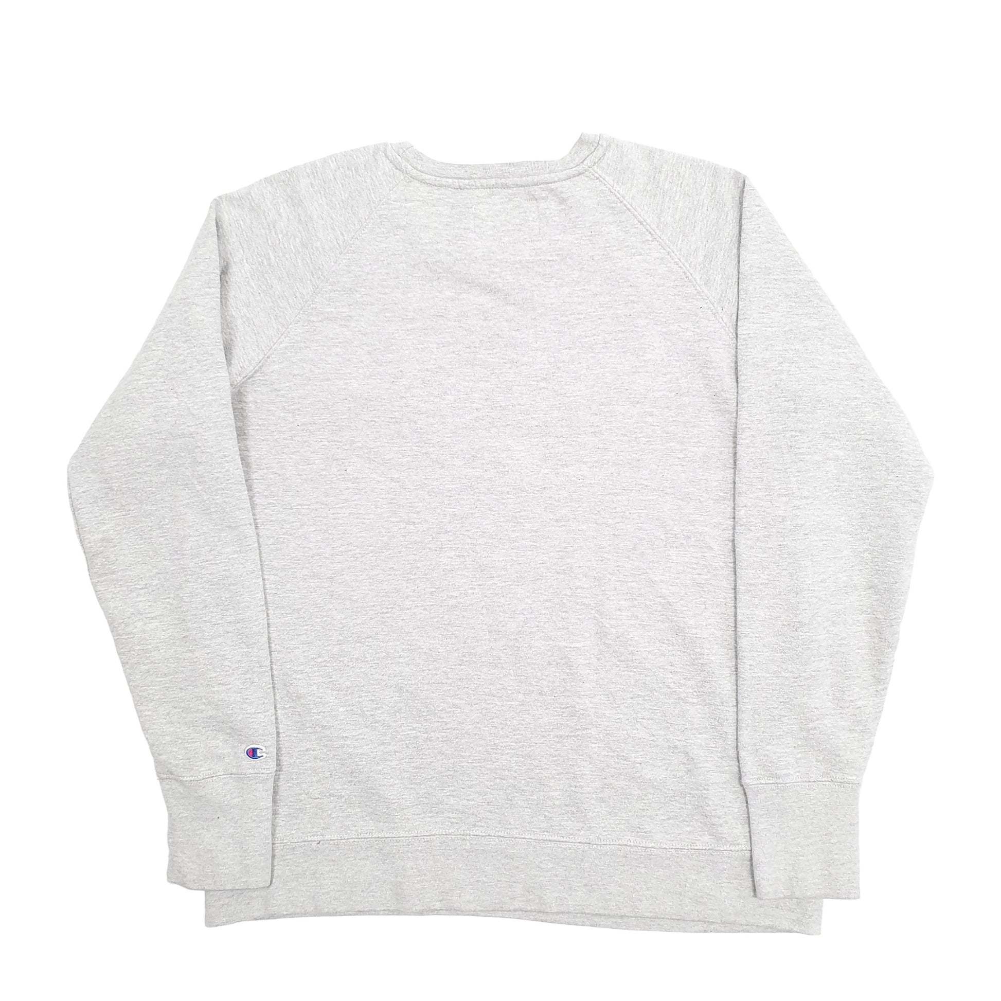 Mens Grey Champion Spellout Crewneck Jumper