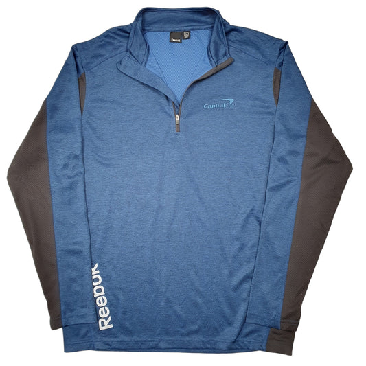 Mens Blue Reebok Active Capital One Quarter Zip Jumper